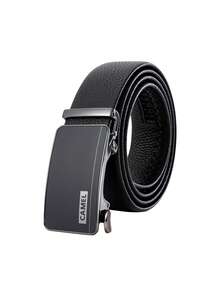 CAMEL CROWN Men's Automatic Buckle Belt, Simple And Versatile Trouser Belt - Black - View 1