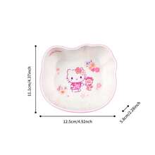 Mesuca Hello Kitty Tableware Set, Bowl, Divided Plate, Cup And Kitty Spoon, Reusable Tableware Set, Suitable For Home, Office, School, Picnic And Travel - Pink - View 16