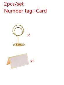 2/6/12/24pcs/Set Gold Spiral Base Table Number Holders, Double Ring Table Number Stands, Photo Memo Clips, Suitable For Weddings, Engagements, Bridal Showers, Birthday Parties, Restaurant Banquets And Table Centerpieces - Gold - View 11