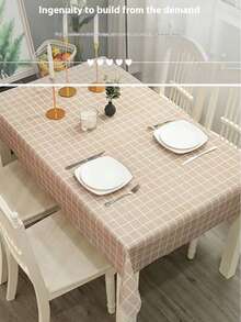 1 pieza Mantel a cuadros fresco impermeable, resistente a manchas, fácil de limpiar, a prueba de aceite, aislante térmico, mantel rectangular lavable a prueba de polvo para mesa de comedor del hogar y restaurante - Multicolor - Ver 7