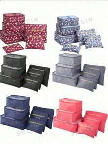 6pcs/1pc Travel Storage Bag Set, Includes: Makeup Bag, Toiletry Bag, Multi-Function Storage Bag, Luggage Bag, Travel Toiletry Bag, Summer Waterproof Toiletry Bag, Shoe Bag, Clothing Storage Bag, Multi-Function Storage Box, Foldable - Multicolor - View 2