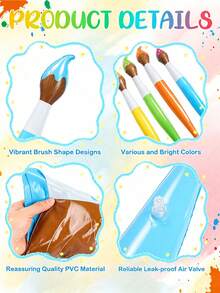 Inflatable Paint Brush Set, PVC Material Inflatable Decorative Props, Suitable For Adult Party, Pool And Event Decor, Applicable For Back To School Party Decoration, Classroom Theme Arrangement, Campus Welcome Event, Photography Props, Shooting Scene Decoration, Pool Party, Beach Vacation And Summer Activities, Suitable For Back To School Season, Campus Celebration, Summer Vacation, Music Festival And Theme Events - Multiple Styles - View 5