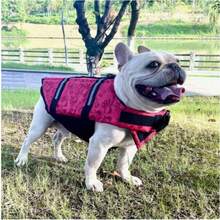 1pc Dog Life Jacket, Adjustable Chest And Neck, Tear-Resistant Pet Life Vest, Suitable For Small And Medium Dogs, Ideal For Boating And Swimming, High Buoyancy, Includes Easy-Carry Handle And D-Ring - Multicolor - View 4