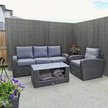 Grey Privacy Screen PVC Slat Bamboo Effect Fence Garden Privacy Screen Fencing Shade Border Screening Roll - Gray - View 7
