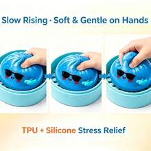 1 pieza Juguete antiestrés de apretar estilo gelatina de océano con diseño oculto, caja de squishy de dumpling con purpurina, gafas de moda cool estilo gelatina, juguete sensorial antiestrés para adultos, uso en oficina y hogar, masa suave antiestrés - Multicolor - Ver 7