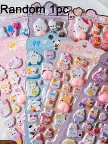 Cute Cartoon PP Stickers 3D Decoration, Suitable For Planner, Device Decoration And Handmade Crafts - Multicolor - View 10
