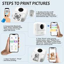 Cute Mini Blue-Tooth Thermal Printer For Photos, Labels And Notes, Portable Pocket Printer With App Templates For Study, DIY Journal, Kitchen Storage And Home Office - Multicolor - View 5