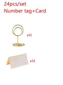 2/6/12/24pcs/Set Gold Spiral Base Table Number Holders, Double Ring Table Number Stands, Photo Memo Clips, Suitable For Weddings, Engagements, Bridal Showers, Birthday Parties, Restaurant Banquets And Table Centerpieces - Gold - View 10