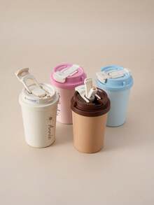 1 buah Botol Minum Anak Berinsulasi dengan Sedotan dan Tutup Anti Bocor, Terbuat dari Stainless Steel, Dapat Disesuaikan dengan Nama & Pola, Perlengkapan Makan Anak - Sesuaikan badan cangkir dengan pola dan nama. - View 6