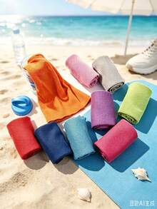 1pc, Towel Bath Set, Coral Fleece Wide Strip Towel, Bath Towel, Soft Absorbent, Towel Bath Set, Soft Absorbent Microfiber, No Shedding, Modern Style, High Absorbency, Suitable For Home, Travel, Outdoor Sports, Shower, Face Washing, Polyester And Nylon - Pink - View 2