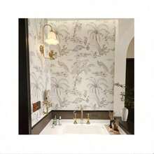 Peacock & Monkey Pattern Self-Adhesive Wallpaper - Easy To Apply, Waterproof & Removable, Suitable For Living Room, Kitchen, Bedroom, Bathroom - Washable Furniture Renovation & Wall Decor - 1PC - View 3