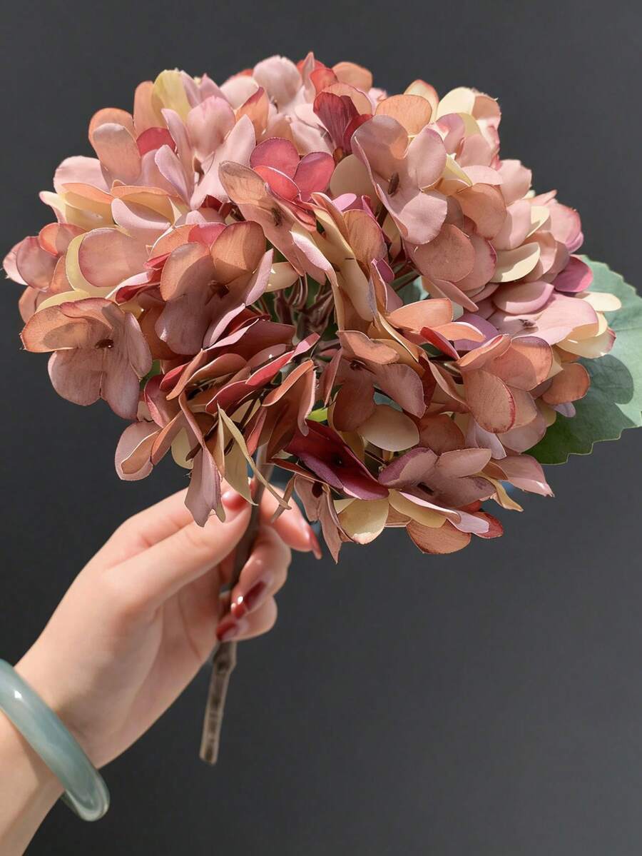 6/3/1件裝人造繡球花花束,仿真植物室內裝飾,秋季裝飾,中心裝飾品,生日派對,婚禮花藝布置,家居裝飾,餐廳,臥室,窗台,花瓶,情人節禮物,新年,戶外花園,背後 - 中紫紅色 - 查看 1