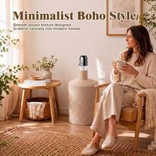 5 Gallon Water Jug Cover - Minimalist Bohemian Style, Hand-Woven Jute Water Jug Cover Compatible With USB Electric Water Pump Bottle Rack, Dispenser Stand, Well Pump Cover Decoration (Pump Not Included) - Multicolor - View 9