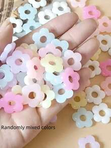 50pcs Mixed Color Hollow 5-Petal Flower Beads For DIY Jewelry Crafts - Jelly Type Hollow Flowers - View 4