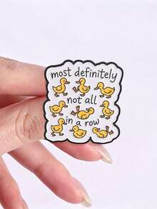 Messy Cute Duck Enamel Brooch Most Definitely Not All In A Row Neurodiversity Metal Pin Bag Decor Accessory - Yellow - View 7