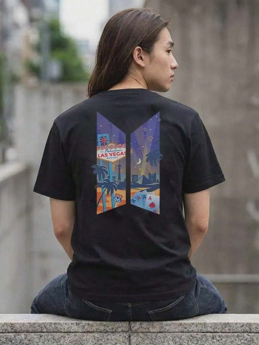 Lila Star Orbit Arirang Unisex Tour T-Shirt, Band Fan Geschenk - Zwart - Bekijken 1