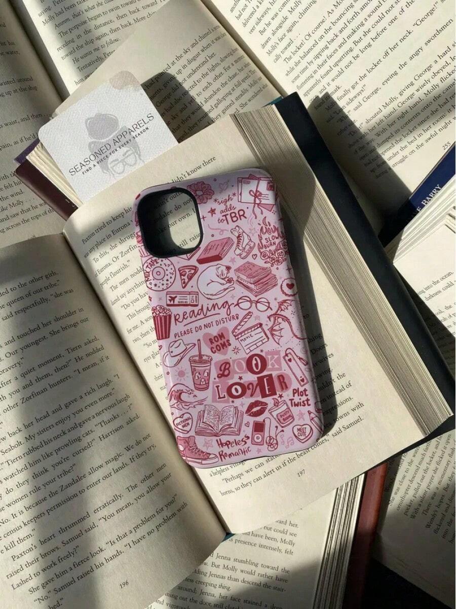 Magnetic Phone Case, Book Phone Case, Gift For Romance Readers, MagSafe Compatible, Gift For Book Lovers, Summer Phone Case, Pink Phone Case - 白色 - 查看 1