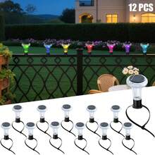 6/12pcs Solar Powered LED Tie Lights, 3 Modes White/Warm/Colorful, Easy Install Flexible Binding Lights, Suitable For Swimming Pool Edge, Trampoline, Fence And Garden Ground Decoration, Waterproof Solar Outdoor Lights - multicolor - View 11