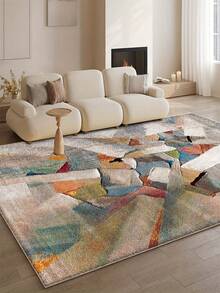 1pc Ultra Soft Crystal Velvet Carpet, Vintage Persian Style Bohemian Rug - Soft, Non-Slip, Machine Washable Polyester Mat With Colorful Geometric Pattern - Multicolor 14 - View 23