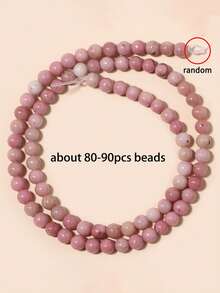1 Untai Manik-manik Kayu Bulat Berbentuk Renda, Batu Akik dan Rhodonit Alami, Aksesori Lepas untuk Pembuatan Perhiasan, Gelang, Kalung, DIY 4 6 8 10mm - MultiWarna - View 17