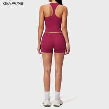 2026新款 GIAFIRE 女款2件式瑜伽套裝，緊身快乾高腰提臀收腹刷毛寬腿褲，皮拉提斯跑步健身運動裝，戶外休閒舒適 - 玫瑰紅 - 查看 4