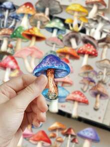 50pcs Mushroom Stickers For Phone Case, Refrigerator, Planner, Diary, Guitar, Scrapbook, Planner, Luggage, Helmet, Skateboard, Laptop School Supplies - Mushroom - View 4