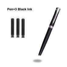 One Pen Luxury Glossy Black Metal Fountain Pen, Smooth Writing, Suitable For Calligraphy Practice, Business-Grade Gift, Suitable For Students And Teachers, Neutral Signature Pen, Replaceable Ink Cartridge - Fountain Pen - View 10