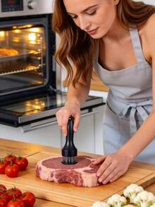 不鏽鋼針式肉類嫩化工具，專業廚房用具，適用於嫩化與烹飪 BBQ、醃漬、牛排、牛肉與禽肉的廚房配件 - 查看 3