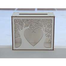 Our Warm Wedding Card Box With Acrylic Window, Wooden Gift Card Box For Wedding Decor & Reception, Vintage Brown Wooden Coin Collection Box For Wedding Decor, Baby Shower, Birthday, Graduation Party - one-size - View 8