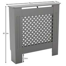 Home Discount Vida Designs Oxford Olive Grey Radiator Cover Heat Protection Adjustable Cross Pattern Design With Wooden Shelf Top Display Hallway MDF Cabinet Easy To Install - Olive Grey - View 5