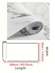 1 Roll Small 30cm/11.81in Wide Marble Pattern Moisture-Proof Mat, Wavy Texture Design, Flat Non-Slip Easy To Clean. Multi-Functional EVA Plastic Material, Protects Your Stove And Cabinet From Oil Stains, Also Suitable For Dining Table, Refrigerator, Freezer, Drawer And More - Marble - View 10