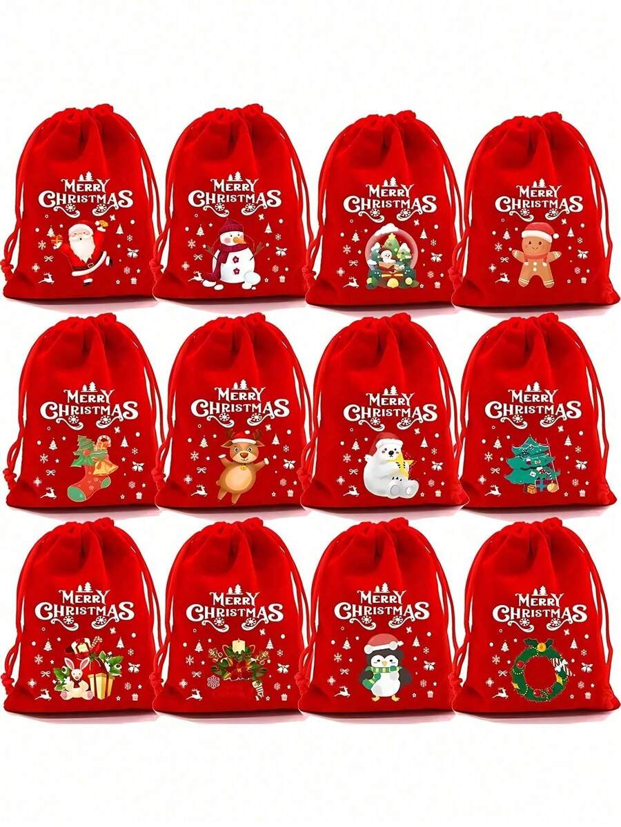 24pcs-,Suitable For Christmas Gifts, Suitable For Christmas Holiday Party Supplies; Used For Christmas And New Year Party Decoration, - Red - View 1