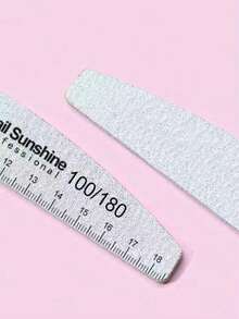 3PCS Half Moon 100/180 Professional Nail File Strips - Grey - View 7