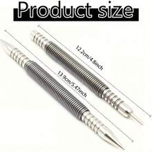 2 Packs Spring Dual Head Punch Set 5000PSI Hammerless Center Punch Nail Setter, Anti-Rust Metal Locator Marking Punch Tool For Wood Metal Glass Plastic DIY Hand Repair Tools - Central Thrust - View 16