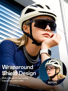 SCVCN Kapvoe Half-Frame Fashion Sports Glasses, Suitable For Outdoor, Travel, Driving And Daily Life. Windproof Sports Goggles, Suitable For Hiking, Running, Driving, Cycling And Fishing. Sports Style, Suitable For Beach, Unisex. - Multicolor - View 2