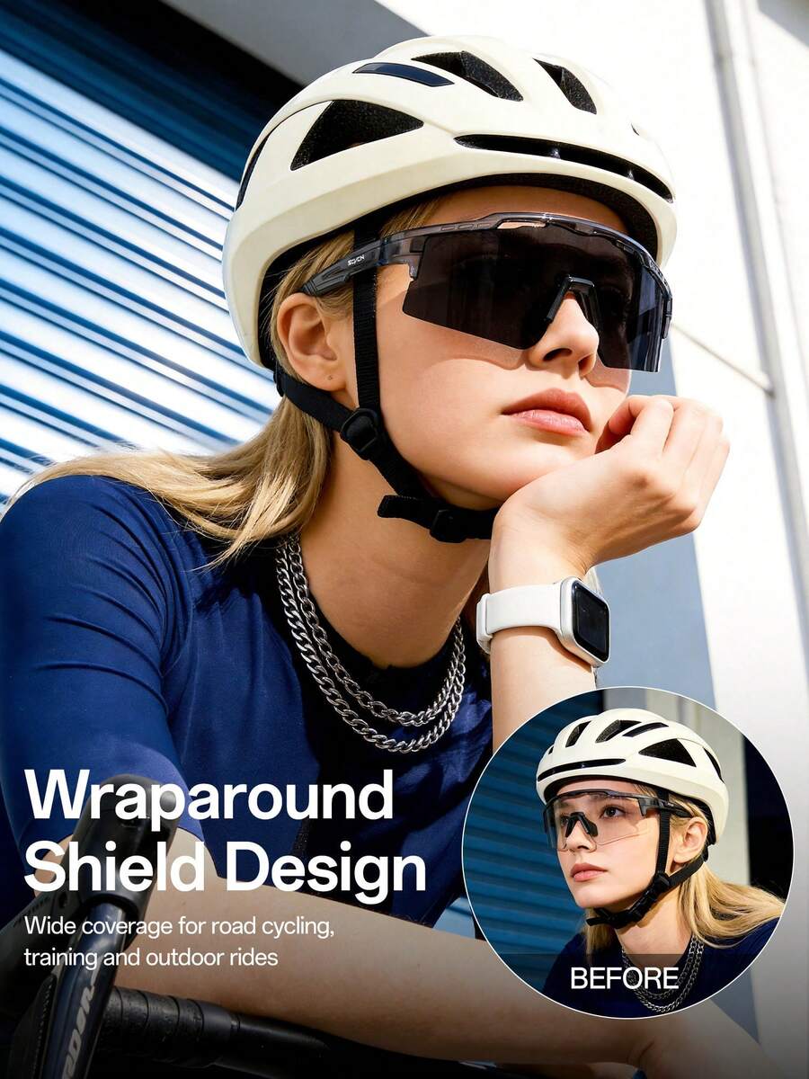 SCVCN Kapvoe Half-Frame Fashion Sports Glasses, Suitable For Outdoor, Travel, Driving And Daily Life. Windproof Sports Goggles, Suitable For Hiking, Running, Driving, Cycling And Fishing. Sports Style, Suitable For Beach, Unisex.