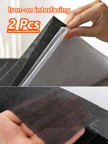 2pcs 39.3in*78.7in Iron-On Fusible Interlining, Non-Woven Lightweight Medium Weight Clothing Interlining, Polyester Single-Sided Single-Sided, Suitable For Sewing, Bags, Home Decor, DIY Crafts, Clothing Reinforcement - 2 Items - View 12