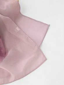 1件女款雪紡頭巾，花卉圖案清新印花，適用於阿巴雅面紗服飾 - 珊瑚粉 - 查看 7