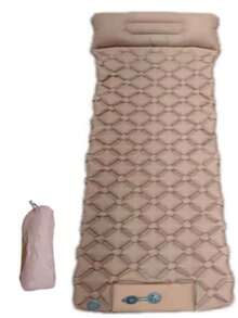 Outdoor Inflatable Camping Foot-Pump Self-Inflating Mattress, Diamond Pattern TPU With Pillow, Camping Sleeping Pad (Random Style/Color) - Multicolor - View 12