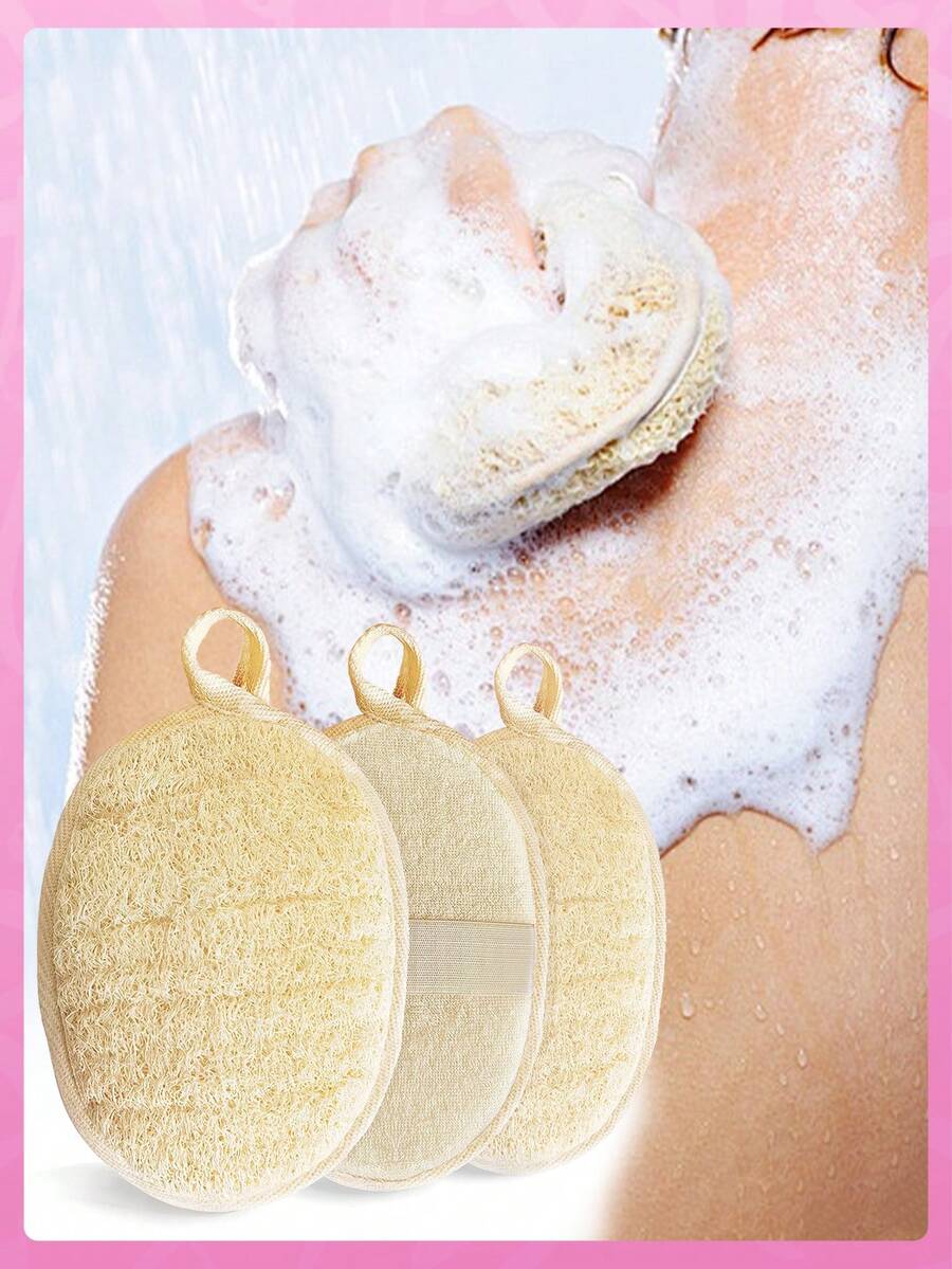 6/3/1pc Natural Loofah Sponge, Loofah Flower Natural Exfoliating Bath Sponge, Suitable For Men And Women, Bathtub Shower Deep Body Cleansing, Bathing Use - Multicolor - View 1