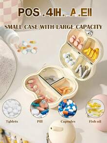 1pc 7-Compartment Floral Pill Box, Portable Medicine Storage Box, Suitable For Elderly And Busy People, Travel And Home Use, Ideal Gift For Friends And Family - one-size - View 5