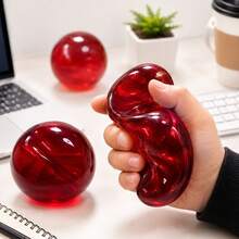 1 pieza Bola de apretar roja rubí hecha a mano, súper suave, un apretón una hendidura, textura de cristal rojo profundo, juguete antiestrés, regalo exquisito, regalo festivo, regalo de Navidad - Multicolor - Ver 12