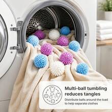 1pc Reusable Laundry Ball Dryer Ball Fabric Softener Alternative High Efficiency Stain & Lint Remover Solid Laundry Ball - Multiple Styles - View 5