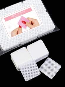 300/200/100 pièces Lingettes de dissolvant pour vernis à ongles, tampons de coton pour manucure et pédicure, outils de nettoyage des ongles, dissolvant pour vernis à ongles - Blanc - Voir 1