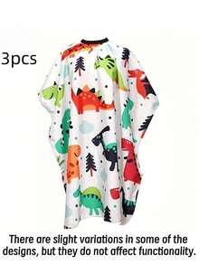 Dinosaur Shaped Hairdressing Apron - Quick Cleaning Anti-Stick Anti-Static Hairdresser Apron - Multicolor - View 19