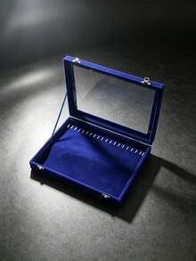 1pc 11/100 Slot Ring Jewelry Box With Lid, Earring Jewelry Tray, Minimalist Velvet Ring Jewelry Box, Jewelry Box, Earring Jewelry Storage Box, Dust-Proof Jewelry Display Box, Jewelry Display Dust-Proof Box, Back To School Gift For Her - Multicolor - View 21
