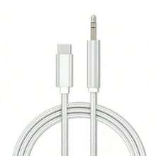 3.3ft/100cm AUX Audio Cable, USB-C To 3.5mm Nylon Braided Aux Cord Compatible With IPhone 16/15 Pro Max Plus, - Multicolor - View 12