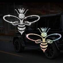 1件裝亮面皇冠與蜜蜂車貼，反光時尚裝飾貼紙，適用於汽車、卡車、摩托車車身、車門與車窗 - 1pc - 查看 1