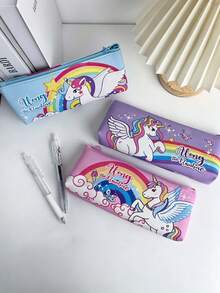 Pencil Case - Unique Unicorn Design Student Pencil Box, Suitable For Elementary School Girls, Minimalist And Elegant Style, Back To School - Multicolor - View 3