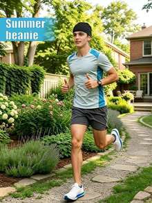 Unisex Summer Cooling Beanie, Quick-Dry Breathable Sleep Cap, Can Be Used As Eye Mask, High Elasticity Hat, Suitable For Running, Cycling, Sports And Daily Wear, One Size Fits All - Baotou Pile Hat - View 4